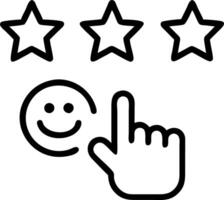 Glowing smiley face surrounded by 5 star rating system illustrating smiley satisfaction meter in customer feedback vector