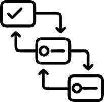 Glowing steps complete interactively in sequence representing step by step workflow and process management Set 2 vector