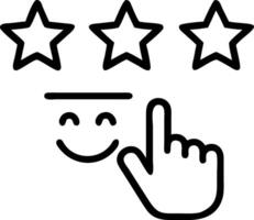 Glowing smiley face surrounded by 5 star rating system illustrating smiley satisfaction meter in customer feedback Set 3 vector