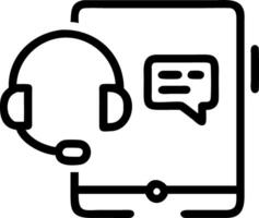 Glowing tablet showing icons like a headset chat and support tools representing customer service interface in a digital support center vector