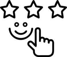 Glowing smiley face surrounded by 5 star rating system illustrating smiley satisfaction meter in customer feedback Set 2 vector