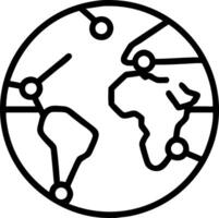 Glowing network lines on a digital globe illustrate global connectivity and worldwide integration in modern businesses vector