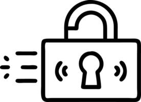 Glowing lock activation on holographic control panel showcasing advanced security systems in digital workplaces Set 2 vector