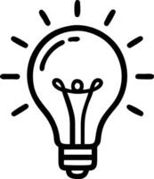 Glowing lightbulb symbolizing innovation and creative thinking in idea generation vector