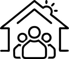 Glowing house icon with family metrics for role play ensuring participants navigate security updates and home safety steps vector