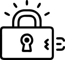Glowing lock activation on holographic control panel showcasing advanced security systems in digital workplaces vector