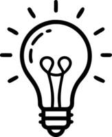 Glowing lightbulb symbolizing innovation and creative thinking in idea generation Set 2 vector