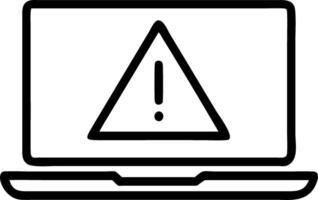 Glowing holographic triangle with exclamation mark on laptop screen representing error warnings and system alerts in a digital interface vector
