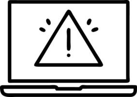 Glowing holographic triangle with exclamation mark on laptop screen representing error warnings and system alerts in a digital interface Set 2 vector