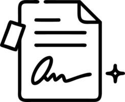 Glowing holographic signature being applied to a digital document representing document signing vector