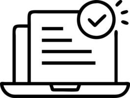 Glowing Contract Approved holographic notification above a laptop representing contract validation vector