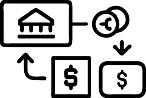 Glowing dashboard displaying bank icons money transfers and financial tools representing banking systems in a digital financial interface vector
