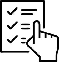 Glowing checklist on holographic interface being marked off by a hand to illustrate task management in digital workflows Set 5 vector