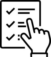 Glowing checklist on holographic interface being marked off by a hand to illustrate task management in digital workflows Set 2 vector