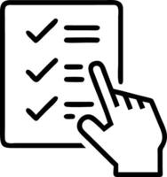 Glowing checklist on holographic interface being marked off by a hand to illustrate task management in digital workflows Set 3 vector