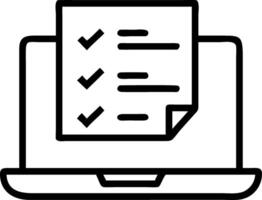 Glowing checklist hovering over laptop symbolizing document approval and task completion in business workflows vector