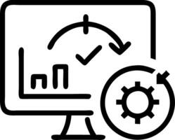 Glowing chart representing process optimization and cost reduction in an efficiency dashboard vector