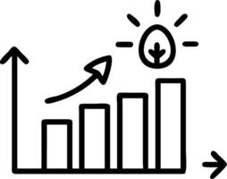 Glowing bar graph rising with energy related metrics and eco friendly icons symbolizing energy efficiency in sustainability efforts vector