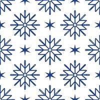 Glittering snowflake and star seamless tile pattern with sparkling winter accents vector