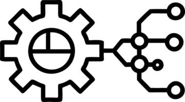 Gear icons connected by glowing circuit board holographically representing smart workflows and automated processes vector