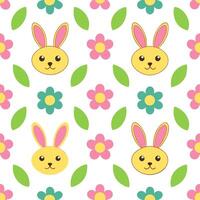 Fun spring nature seamless pattern with playful animal silhouettes and nature elements for whimsical spring designs vector