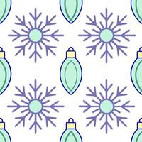 Frosty snowflake and holiday lights seamless tile pattern with sparkling winter accents vector