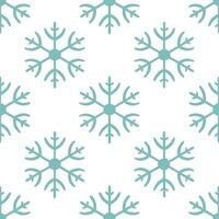 Frosty snowflake and deer silhouette seamless tile pattern with winter forest theme vector