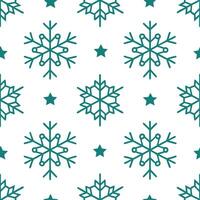 Frosty snowflake and Christmas star seamless tile pattern with sparkling holiday accents Set 2 vector