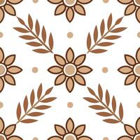 Folk art seamless pattern with natural textures and earthy color palette for an organic rustic cultural aesthetic vector
