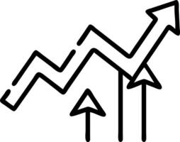 Floating upward pointing arrows represent growth in business analytics and market trends within a digital workspace environment vector