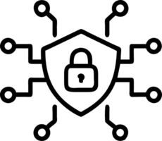 Floating lock icons and shield graphics around a digital interface representing cybersecurity solutions vector