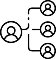 Floating user profile icons connected by service lines illustrating customer service interactions vector