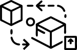 Floating icons represent logistics transportation and warehousing holographically illustrating supply chain management and logistics processes vector