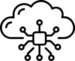 Floating icons of cloud computing AI and blockchain technologies represent digital transformation and technological advancements Set 6 vector