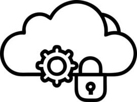 Floating icons of cloud computing security locks and AI tools holographically representing technology integration and digital transformation vector