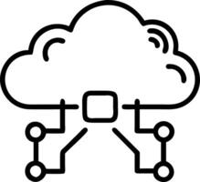 Floating icons of cloud computing AI and blockchain technologies represent digital transformation and technological advancements Set 10 vector