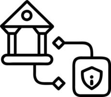 Floating holographic bank icons with secure transaction elements representing digital banking systems in a digital financial interface vector