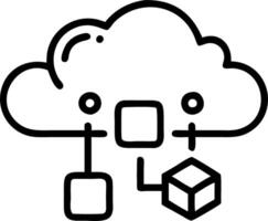 Floating icons of cloud computing AI and blockchain technologies represent digital transformation and technological advancements Set 3 vector