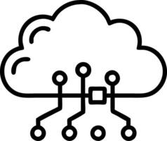 Floating icons of cloud computing AI and blockchain technologies represent digital transformation and technological advancements Set 7 vector