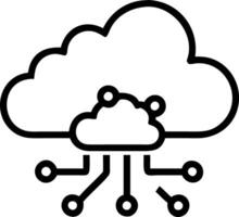 Floating icons of cloud computing AI and blockchain technologies represent digital transformation and technological advancements Set 2 vector