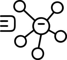 Floating graphs showing connections between nodes in a network representing data flow connections vector