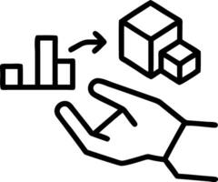 Floating charts show dynamic data changes with a hand manipulating them holographically representing visual analytics and data interaction vector