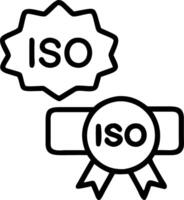 Floating badges display ISO certifications and quality measures representing quality management and compliance standards Set 7 vector