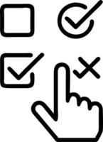 Floating checkmarks being selected by a hand for workflow approvals vector