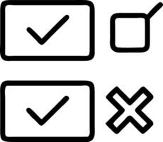 Floating checkmark and cross options being chosen interactively vector