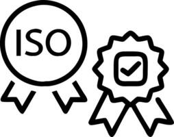 Floating badges display ISO certifications and quality measures representing quality management and compliance standards Set 8 vector