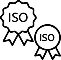 Floating badges display ISO certifications and quality measures representing quality management and compliance standards Set 4 vector