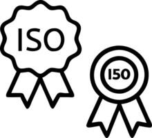 Floating badges display ISO certifications and quality measures representing quality management and compliance standards Set 2 vector