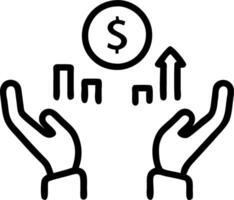 Financial management depicted by hands hovering above financial graphs and currency symbols within a digital financial management dashboard vector