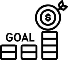 Financial goals and savings concept featuring wooden blocks spelling GOAL on stacks of coins with target icon symbolizing financial planning savings achieving monetary objectives a vector